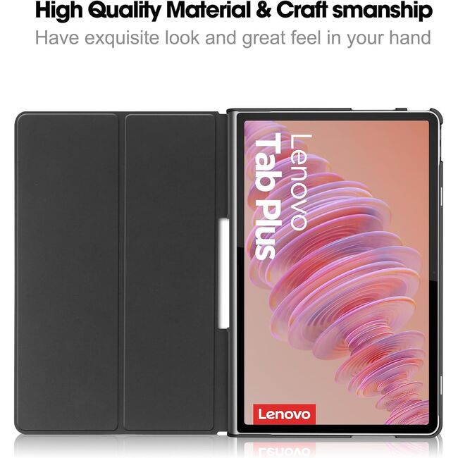 Husa pentru Lenovo Tab Plus 11.5, cu functie wake-up/sleep, tip stand, negru