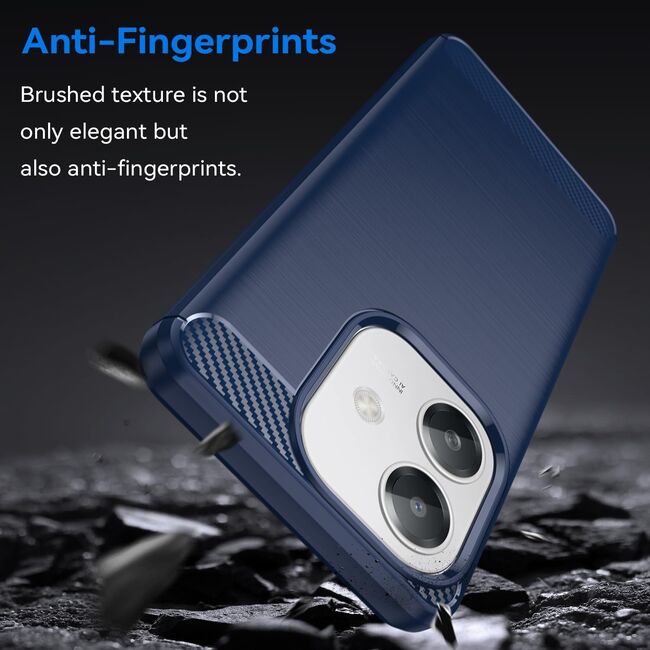 Husa pentru Oppo A40 Carbon Liquid Silicone, Albastru