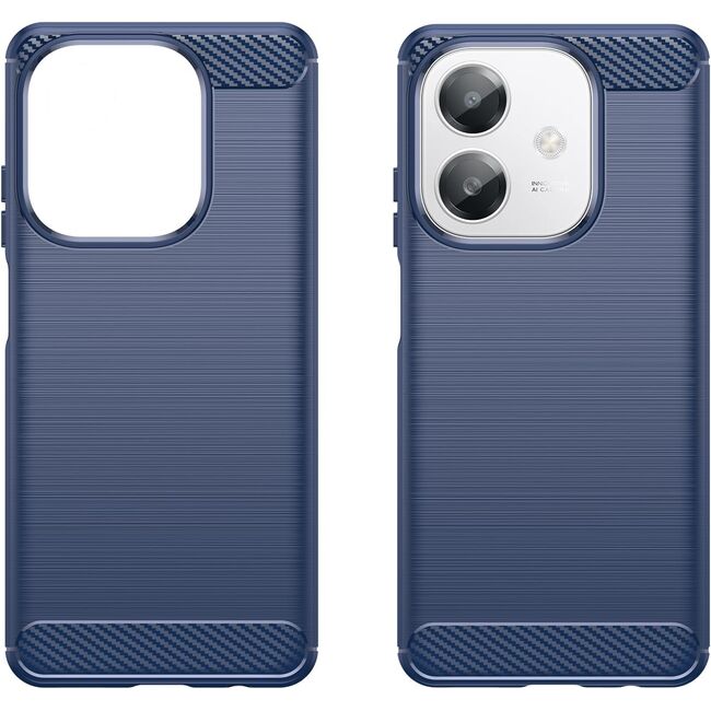 Husa pentru Oppo A40 Carbon Liquid Silicone, Albastru