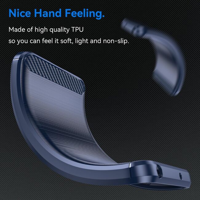 Husa pentru Oppo A40 Carbon Liquid Silicone, Albastru