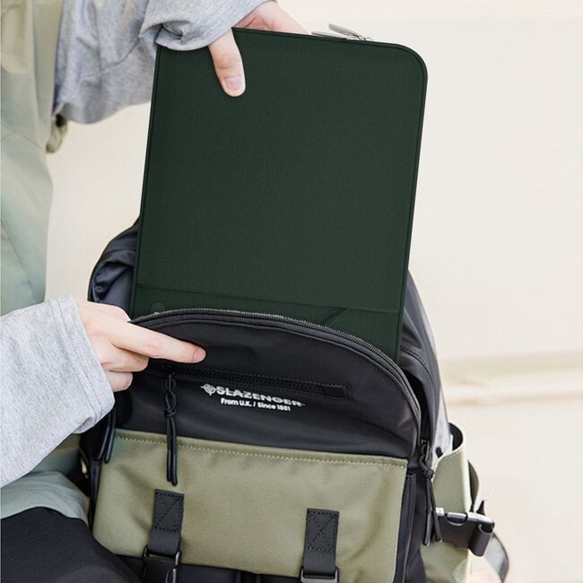 Husă Laptop 13-14" Slim SoftTouch – Design Elegant, Protecție Premium, Compartiment Accesorii, Ideală pentru MacBook, ASUS, Lenovo, HP, Dell, midnight green