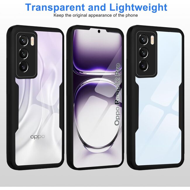 Pachet 360: Husa cu folie integrata pentru  Oppo Reno 12 Cover360 fata / spate - mov