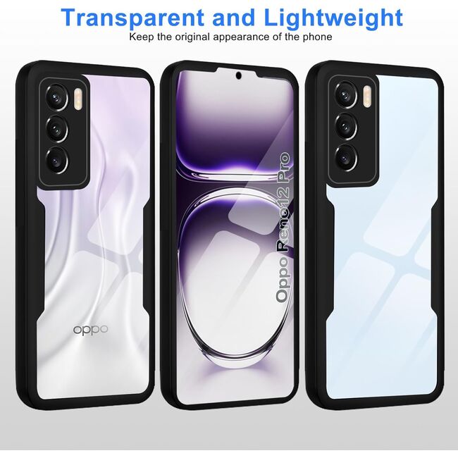 Pachet 360: Husa cu folie integrata pentru  Oppo Reno 12 Pro Cover360 fata / spate - albastru