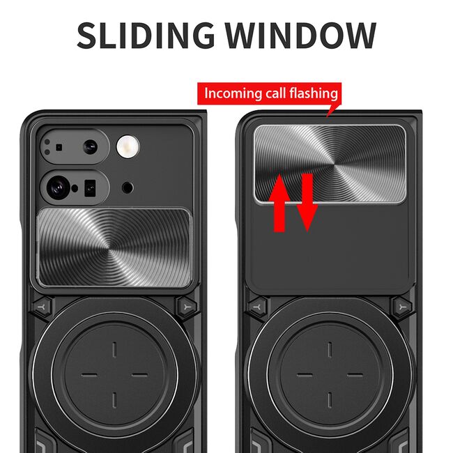 Husa pentru  Google Pixel 9 Pro Fold cu protecție pentru cameră și suport magnetic integrat Ring Shockproof, mov