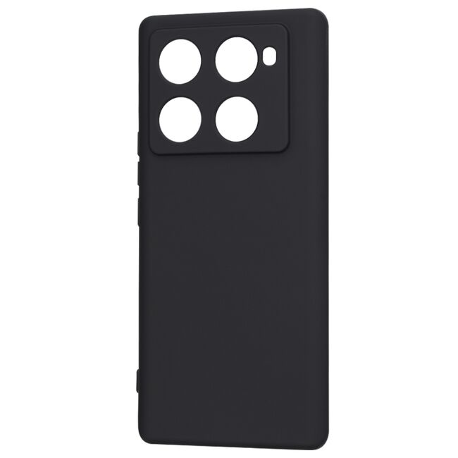 Husa pentru  Infinix Note 40 Pro+ Liquid Silicone, subțire, captusita cu microfibra, anti amprentă, protectie cameră foto, negru