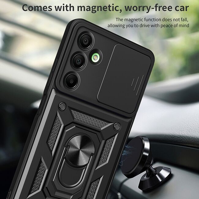 Husa pentru  Samsung Galaxy A16 Ring Armor Kickstand Tough Rugged Cover cu protectie camera, albastru