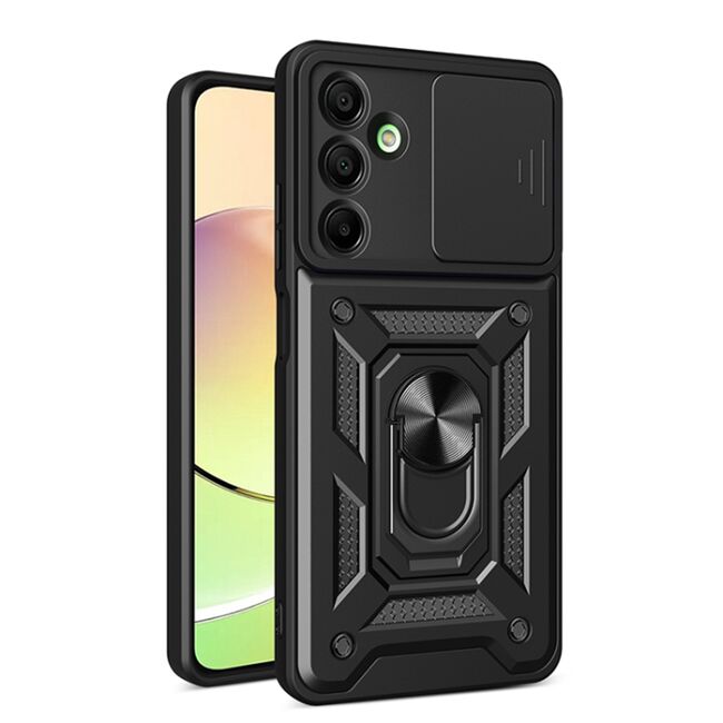 Husa pentru  Samsung Galaxy A16 Ring Armor Kickstand Tough Rugged Cover cu protectie camera, negru