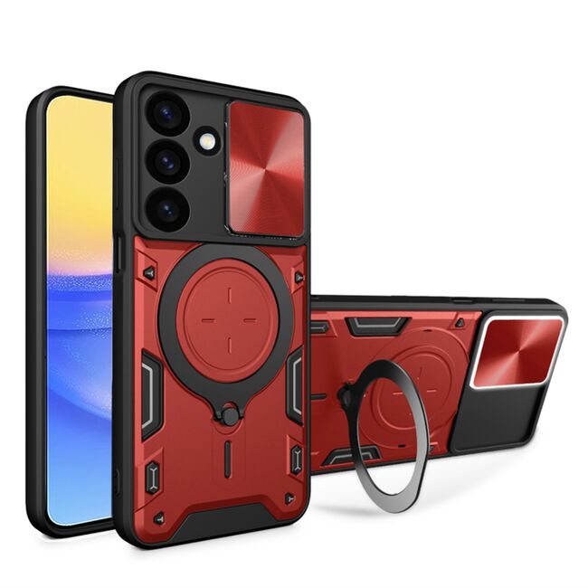 Husa pentru  Samsung Galaxy A16 cu protecție pentru cameră și suport magnetic integrat Ring Shockproof, rosu