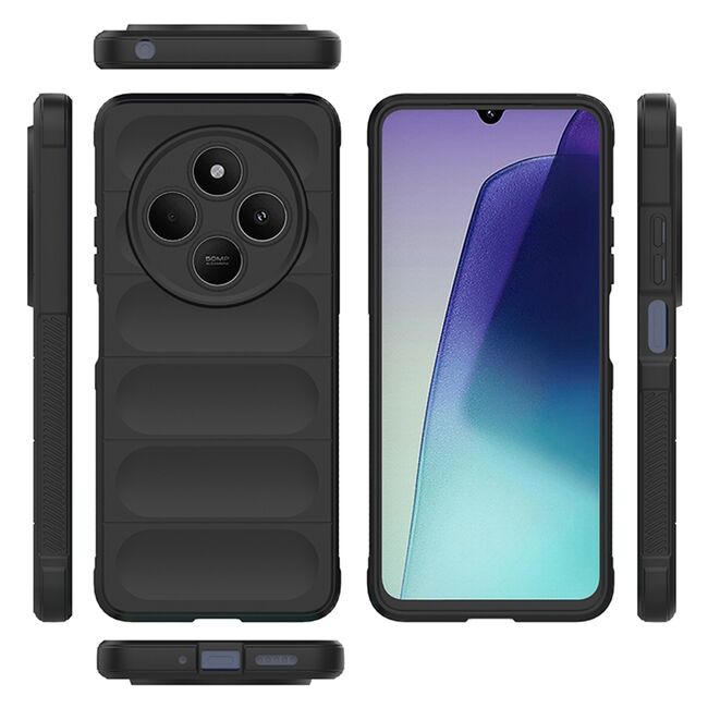 Husa pentru  Xiaomi Redmi 14C Liquid Silicone, Microfibre Lining, Non-Slip Airbag Design, negru