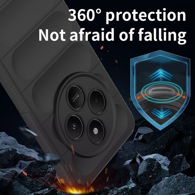 Husa pentru  Xiaomi Redmi 14C Liquid Silicone, Microfibre Lining, Non-Slip Airbag Design, negru