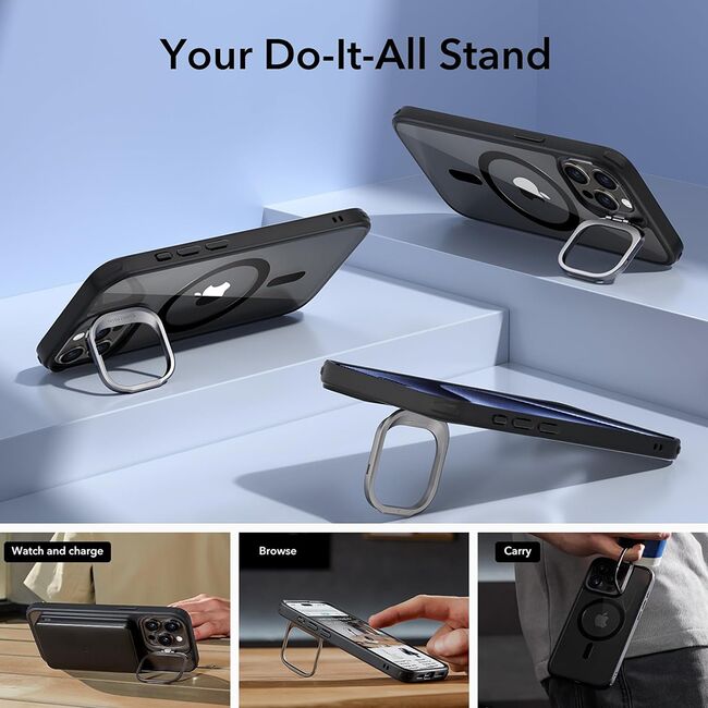 Husa pentru  iPhone 15 Pro Max ESR - Classic Hybrid HaloLock cu Magsafe Kickstand - negru