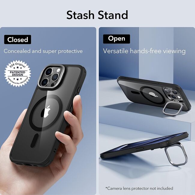 Husa pentru  iPhone 15 Pro Max ESR - Classic Hybrid HaloLock cu Magsafe Kickstand - negru