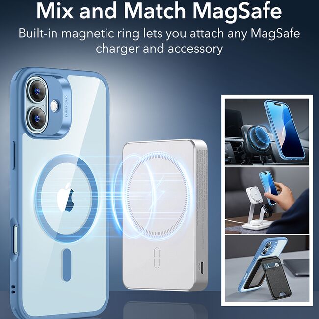 Husa pentru  iPhone 16 - ESR Classic Hybrid HaloLock cu Magsafe - albastru