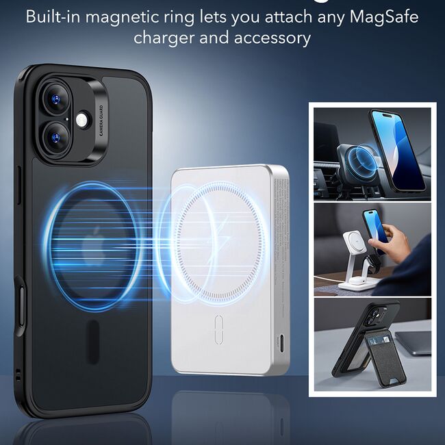 Husa pentru  iPhone 16 - ESR Classic Hybrid HaloLock cu Magsafe - negru mat