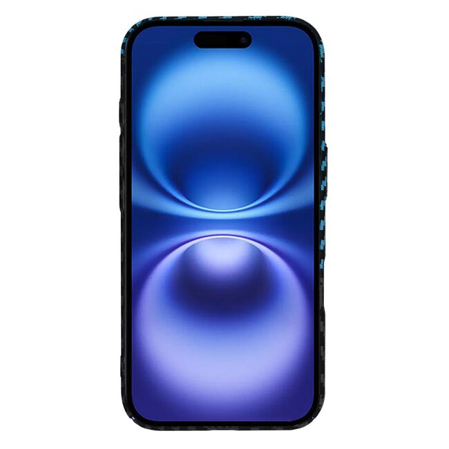 Husa pentru  iPhone 16 CarbonFiber UltraSlim, Lightweight, albastru inchis