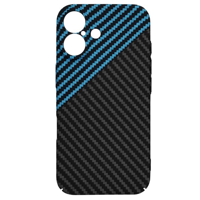 Husa pentru  iPhone 16 CarbonFiber UltraSlim, Lightweight, albastru inchis