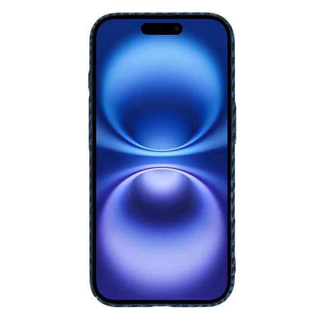 Husa pentru  iPhone 16 CarbonFiber UltraSlim, Lightweight, albastru