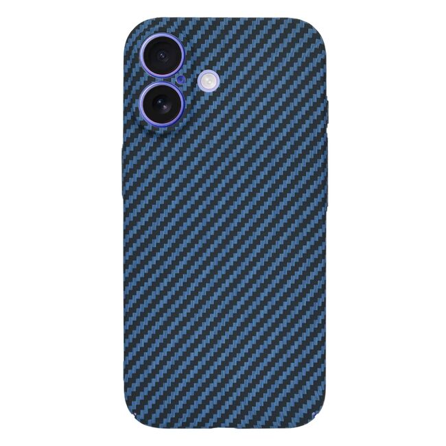 Husa pentru  iPhone 16 CarbonFiber UltraSlim, Lightweight, albastru