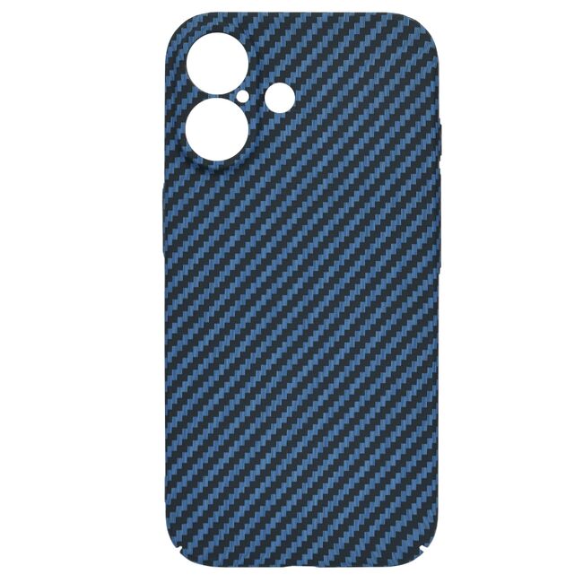 Husa pentru  iPhone 16 CarbonFiber UltraSlim, Lightweight, albastru