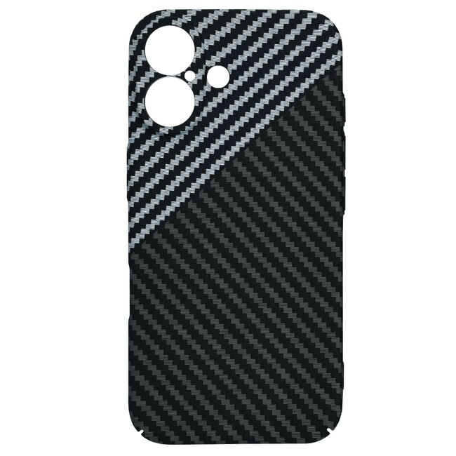Husa pentru  iPhone 16 CarbonFiber UltraSlim, Lightweight, gri