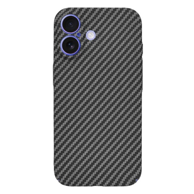 Husa pentru  iPhone 16 CarbonFiber UltraSlim, Lightweight, negru