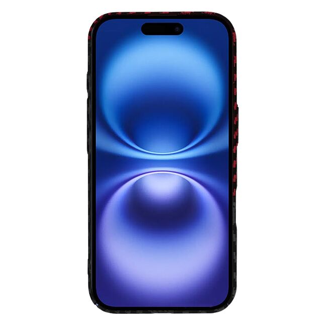 Husa pentru  iPhone 16 CarbonFiber UltraSlim, Lightweight, rosu