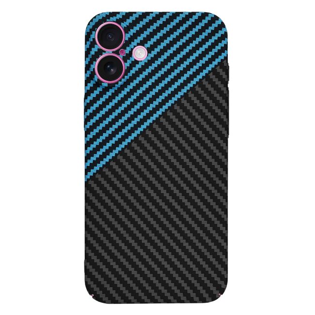 Husa pentru  iPhone 16 Plus CarbonFiber UltraSlim, Lightweight, albastru inchis