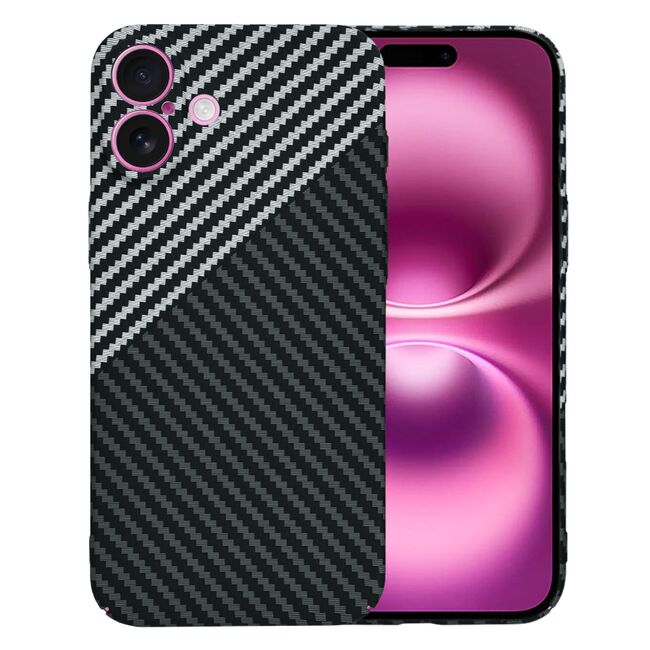 Husa pentru  iPhone 16 Plus CarbonFiber UltraSlim, Lightweight, gri