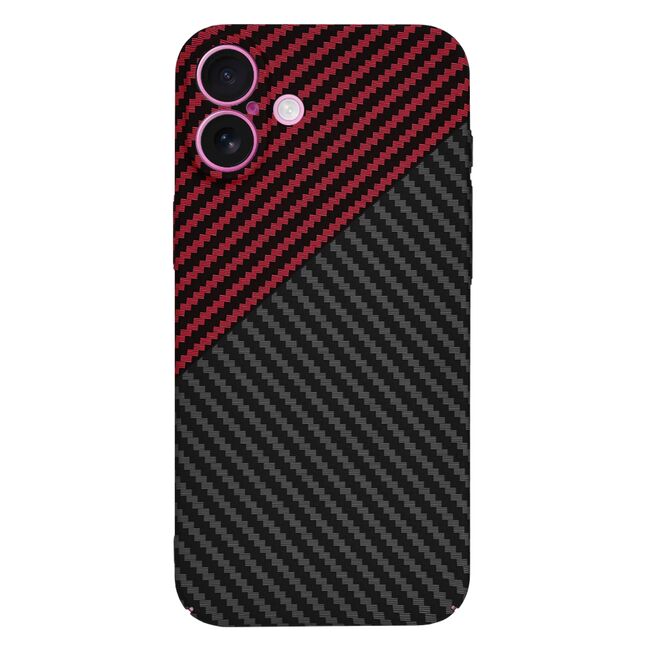 Husa pentru  iPhone 16 Plus CarbonFiber UltraSlim, Lightweight, rosu