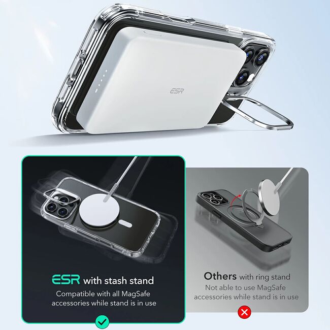 Husa pentru  iPhone 16 Pro - ESR Classic Hybrid HaloLock cu Magsafe si Kickstand - negru