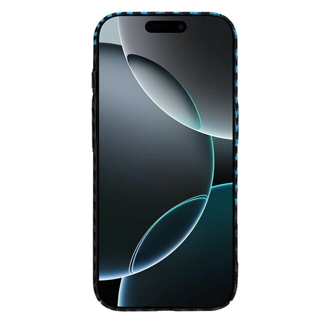 Husa pentru  iPhone 16 Pro CarbonFiber UltraSlim, Lightweight, albastru inchis