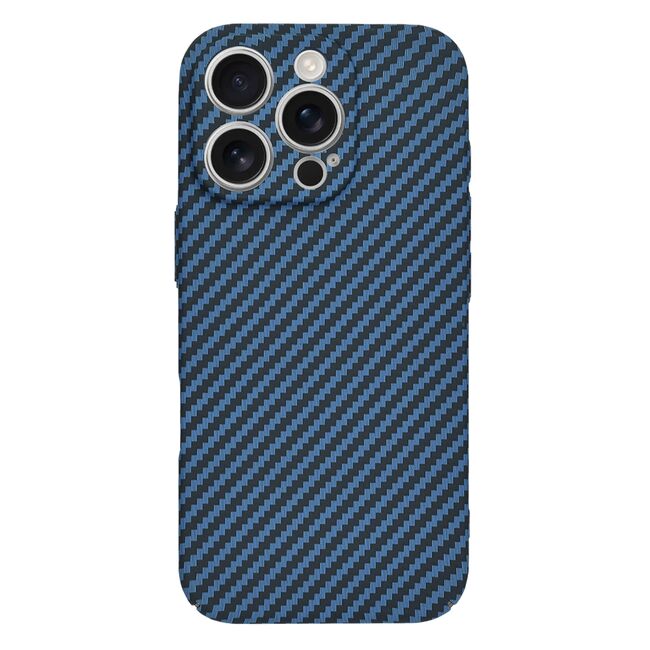 Husa pentru  iPhone 16 Pro CarbonFiber UltraSlim, Lightweight, albastru