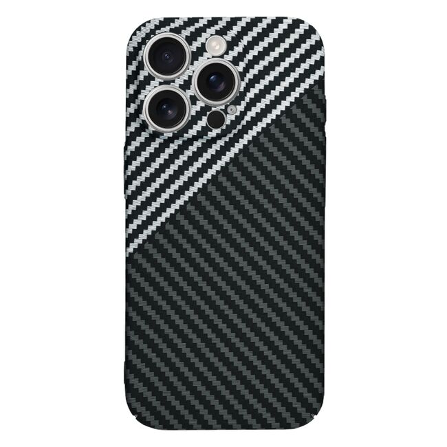 Husa pentru  iPhone 16 Pro CarbonFiber UltraSlim, Lightweight, gri