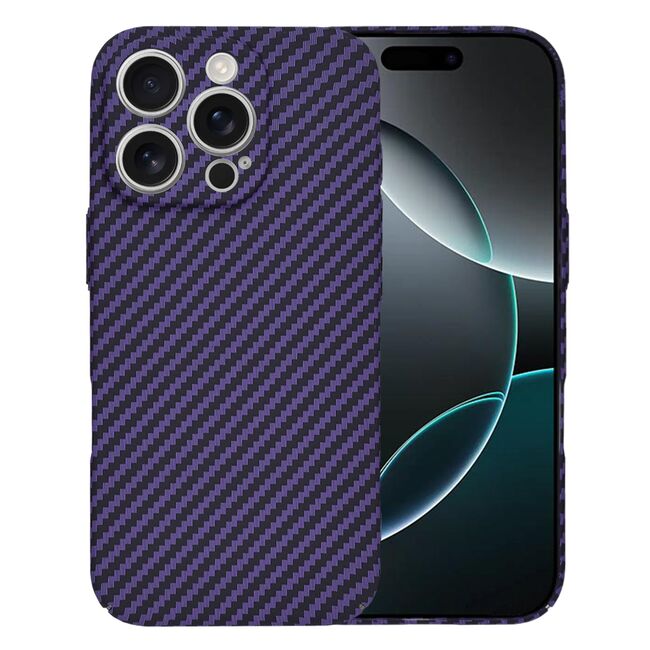 Husa pentru  iPhone 16 Pro CarbonFiber UltraSlim, Lightweight, mov