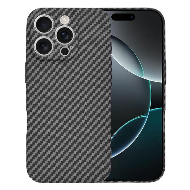 Husa pentru  iPhone 16 Pro CarbonFiber UltraSlim, Lightweight, negru