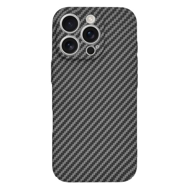 Husa pentru  iPhone 16 Pro CarbonFiber UltraSlim, Lightweight, negru