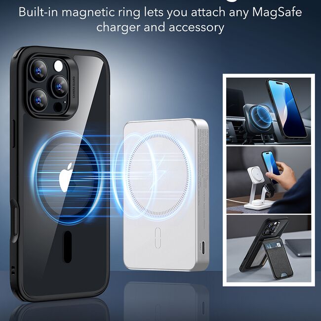 Husa pentru  iPhone 16 Pro Max - ESR Classic Hybrid HaloLock cu Magsafe - negru