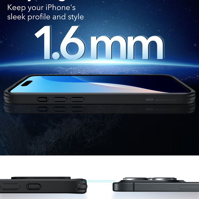 Husa pentru  iPhone 16 Pro Max - ESR Classic Hybrid HaloLock cu Magsafe - negru