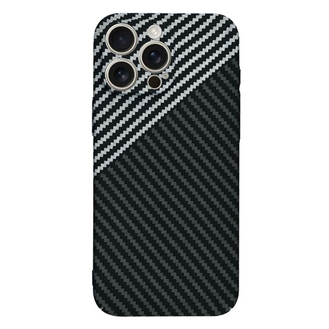Husa pentru  iPhone 16 Pro Max CarbonFiber UltraSlim, Lightweight, gri