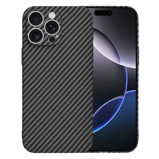 Husa pentru  iPhone 16 Pro Max CarbonFiber UltraSlim, Lightweight, negru
