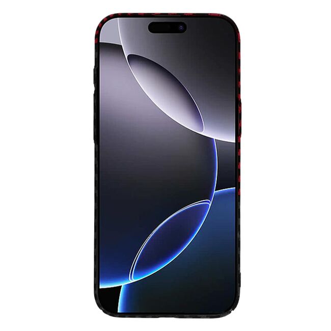 Husa pentru  iPhone 16 Pro Max CarbonFiber UltraSlim, Lightweight, rosu