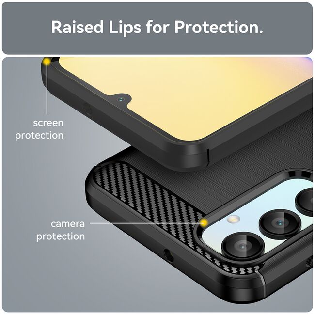 Husa pentru Samsung Galaxy A16 Carbon Liquid Silicone, negru