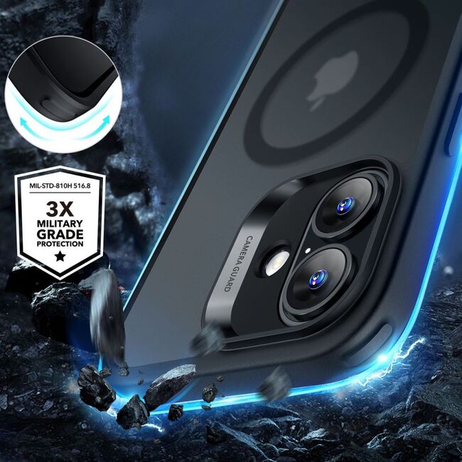 Pachet 360: Folie din sticla + Husa pentru  iPhone 16 - ESR Classic Hybrid HaloLock cu Magsafe - negru mat