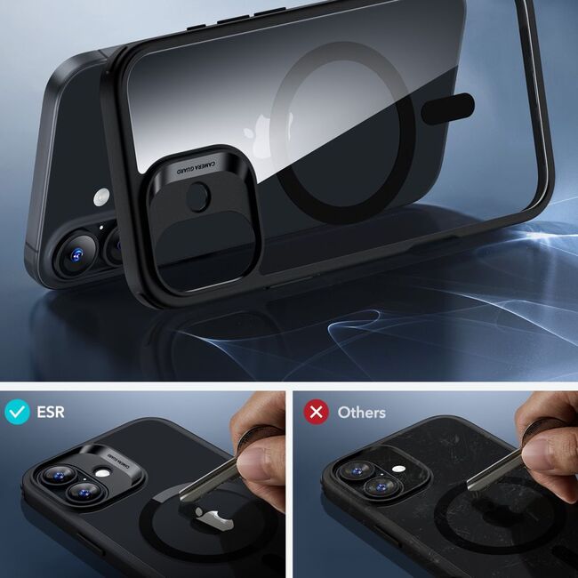 Pachet 360: Folie din sticla + Husa pentru  iPhone 16 - ESR Classic Hybrid HaloLock cu Magsafe - negru