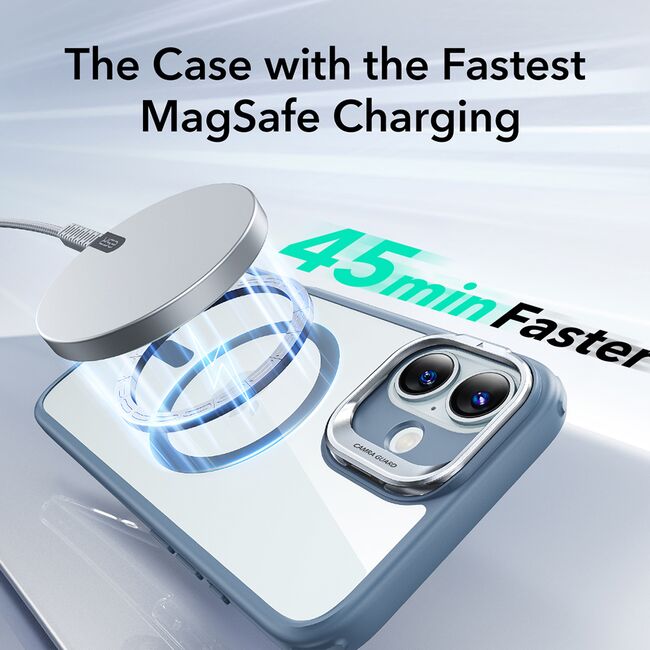 Husa pentru  iPhone 16 - ESR Classic Hybrid HaloLock cu Magsafe si Kickstand - albastru