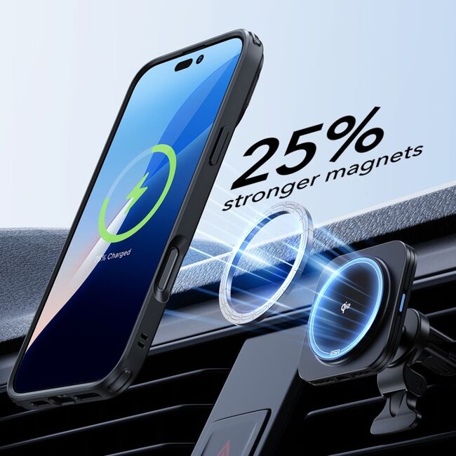 Pachet 360: Folie din sticla + Husa pentru  iPhone 16 - ESR Classic Hybrid HaloLock cu Magsafe si Kickstand - negru mat