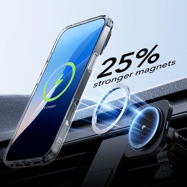 Pachet 360: Folie din sticla + Husa pentru  iPhone 16 Plus - ESR Classic Hybrid HaloLock cu Magsafe si Kickstand - transparent