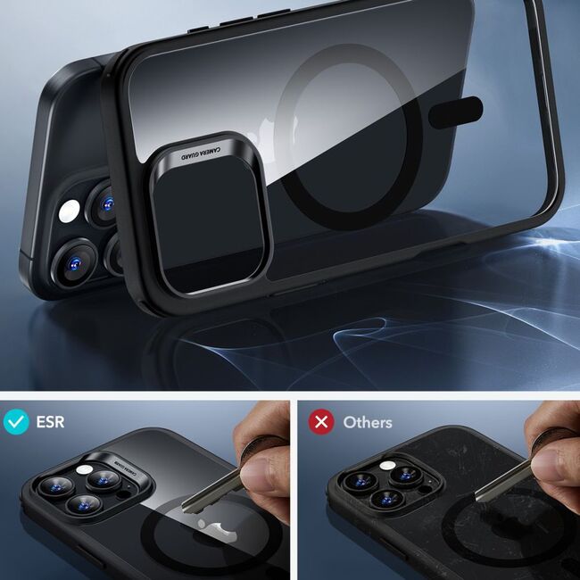 Pachet 360: Folie din sticla + Husa pentru  iPhone 16 Pro - ESR Classic Hybrid HaloLock cu Magsafe - negru