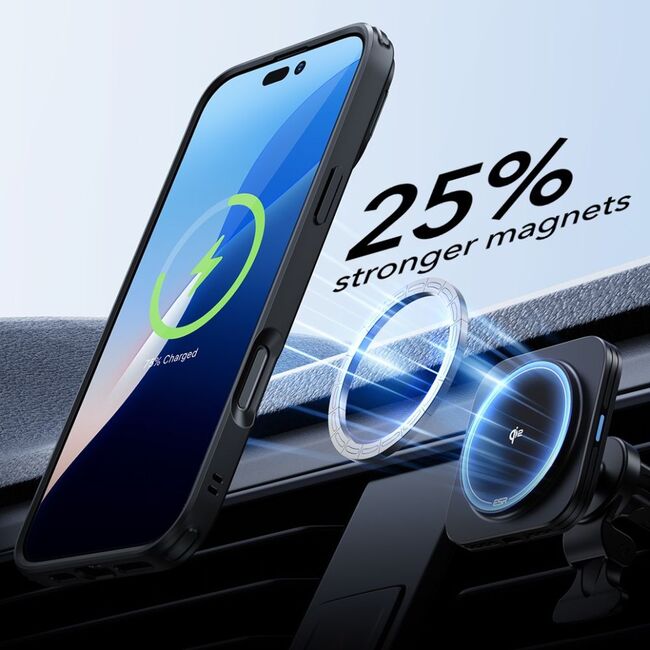 Pachet 360: Folie din sticla + Husa pentru  iPhone 16 Pro - ESR Classic Hybrid HaloLock cu Magsafe si Kickstand - negru