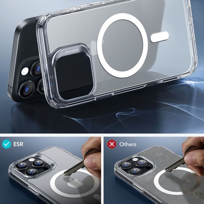 Pachet 360: Folie din sticla + Husa pentru  iPhone 16 Pro Max - ESR Classic Hybrid HaloLock cu Magsafe - transparent